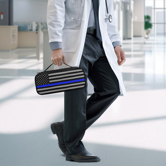 Thin Blue Line Flag Inspired (subdued) Stethoscope Storage Bag