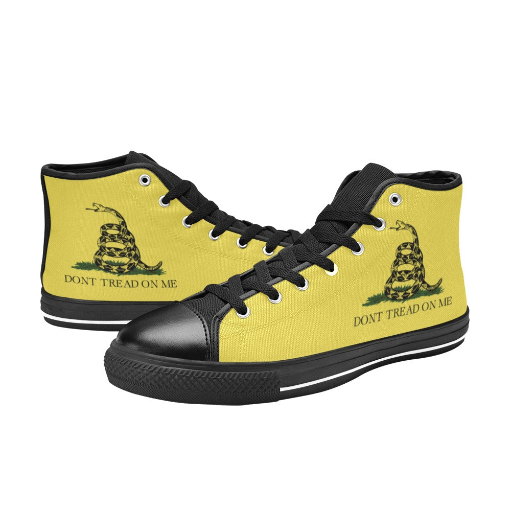 Gadsden Flag Mens High Top Canvas Shoes