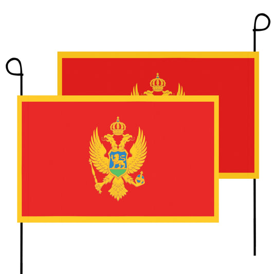 Luv My Flag: Two Montenegro flags with yellow borders.