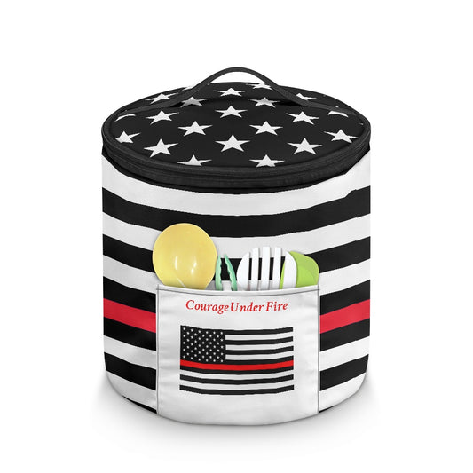 Thin Red Line Flag Inspired "Courage Under Fire" Electric Pressure Cooker Insulation Bag
