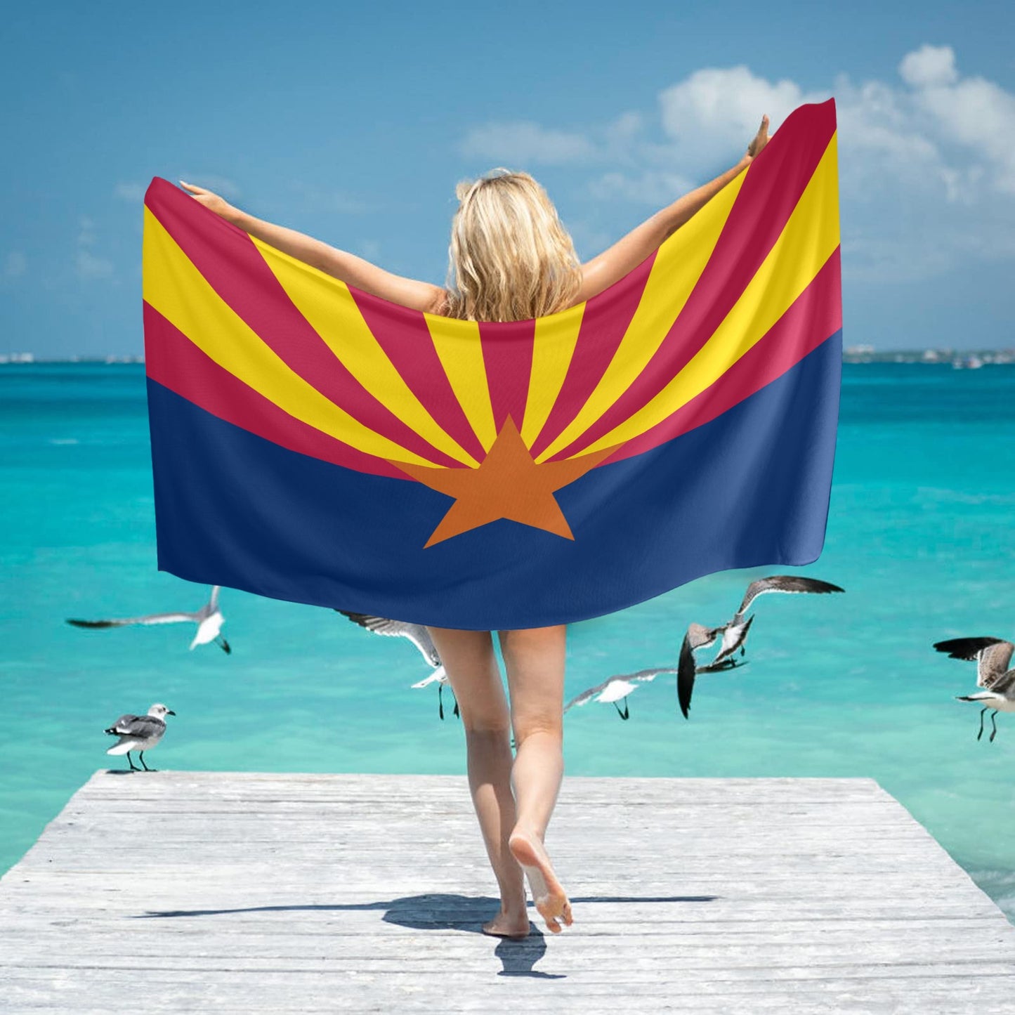Arizona Flag Beach Towel 31"x71" (Made in USA)