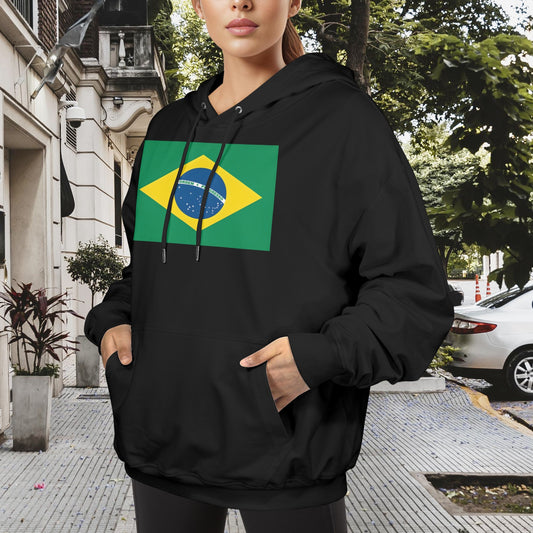 Brazil Flag Women's Hoodie Made in the USA