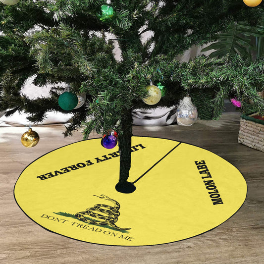 Gadsden Flag Thick Christmas Tree Skirt 47" x 47"