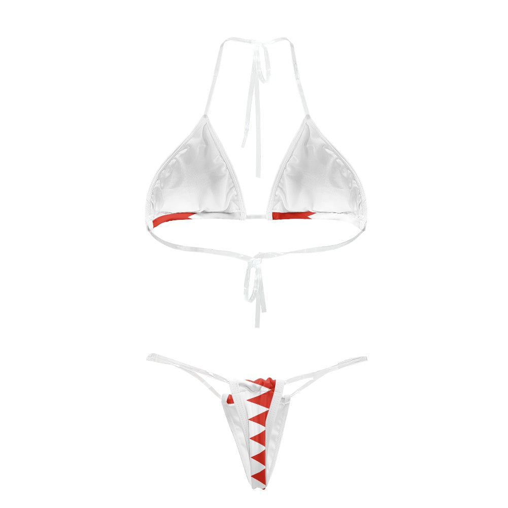 Bahrain Flag Inspired Transparent String Bikini