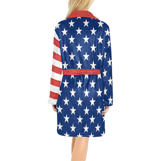USA/American Flag Inspired Women's Fleece Robe