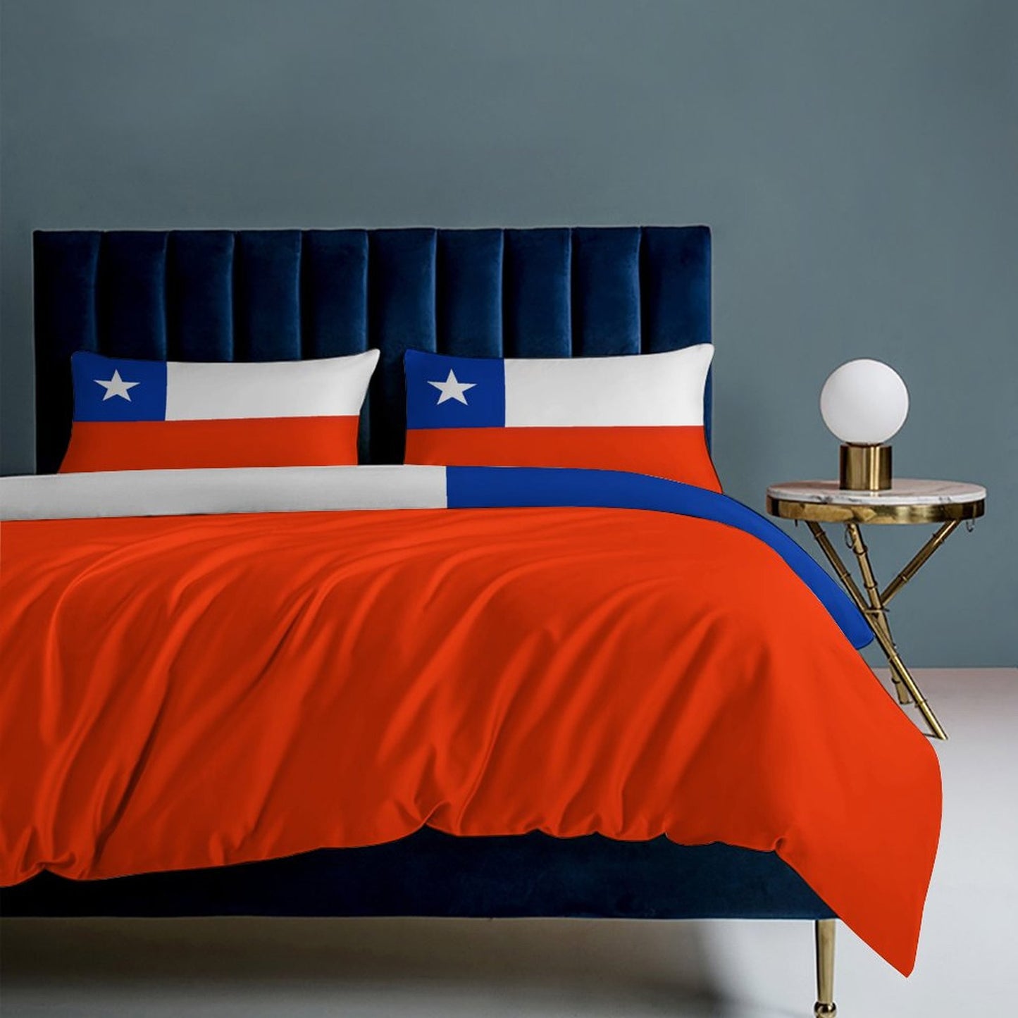 Chile Flag Inspired 3-Piece Bedding Set (1 Duvet Cover + 2 Pillow Shams) – 102"×90"