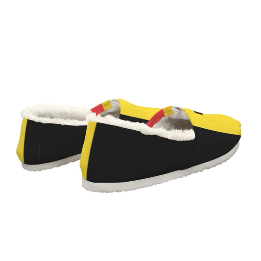 Belgium Flag Inspired Women's Fleece-Lined Canvas Slip-On