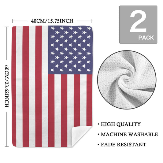 USA/American Flag Inspired Kitchen Towel 40X60cm (Pack of 2) (Made in the USA)