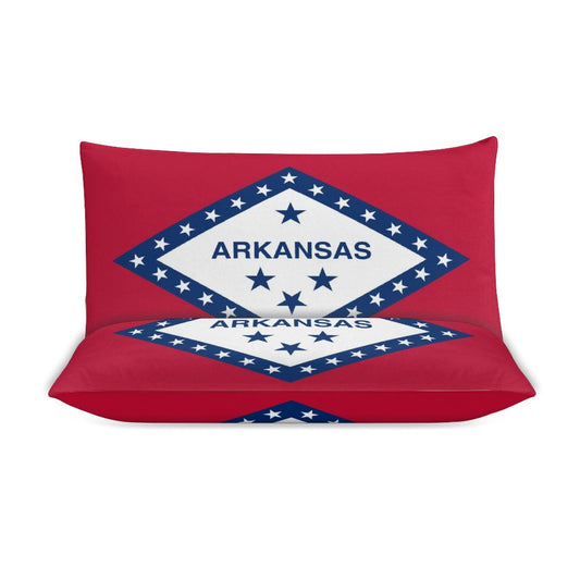 Arkansas Flag Inspired 3-Piece Bedding Set (1 Duvet Cover + 2 Pillow Shams) – 102"×90"