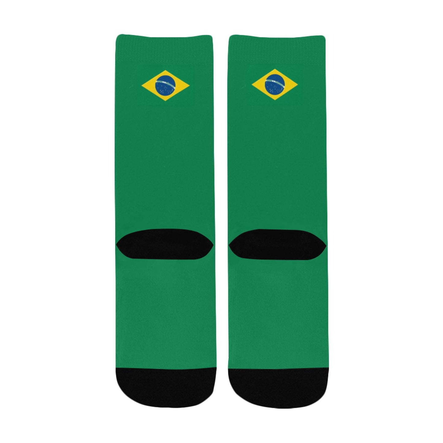 Brazil Flag Inspired Kid's Custom Socks (Made in the USA)