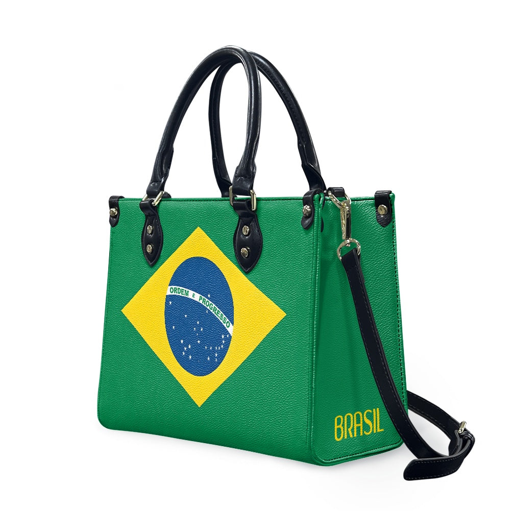 Brazil Flag Inspired PU Leather Handbag for Women – Stylish Shoulder Bag with Large Capacity and Elegant Design - Luv My Flag