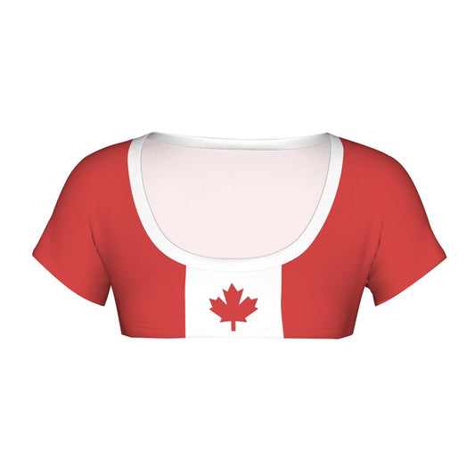 Canada Flag Inspired Women's 1/2 Cut Short Sleeve T-Shirt