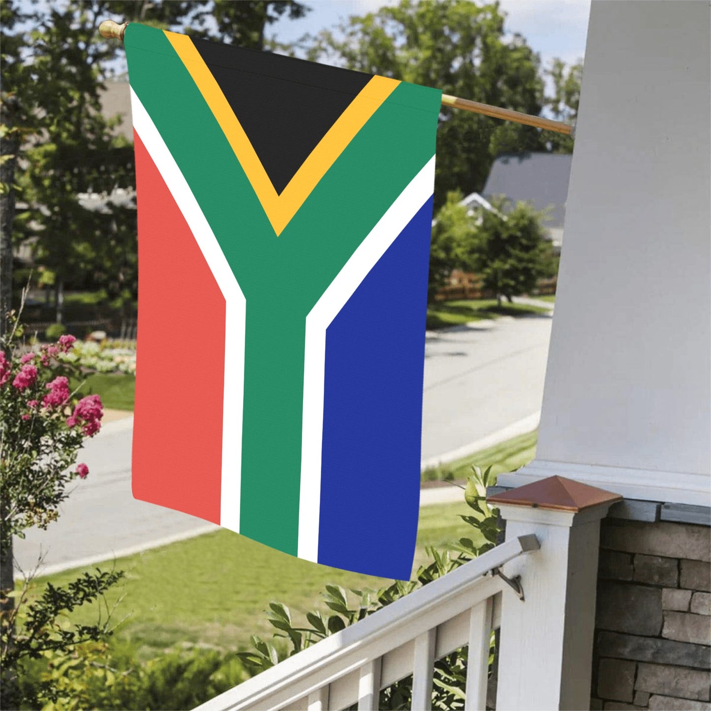 South African flag on porch, Luv My Flag brand.