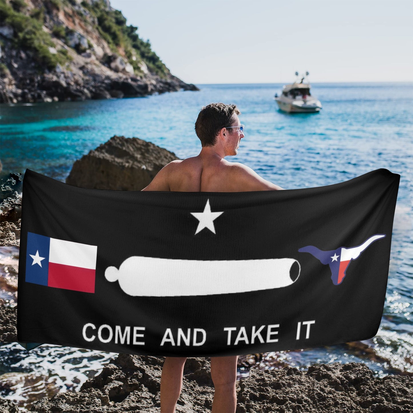 Texas Flag Inspired Come and Take It Flag Beach Towel 31"x71" (Made in USA)