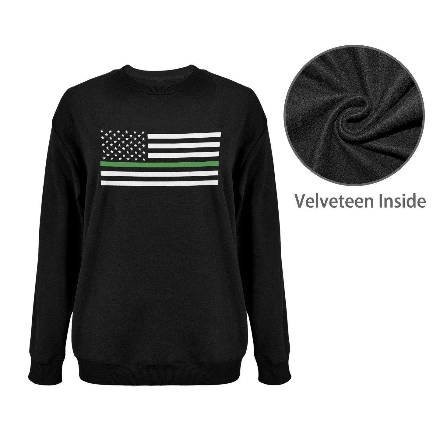 Thin Green Line Flag Unisex Fleece Sweatshirt (Made in the USA)