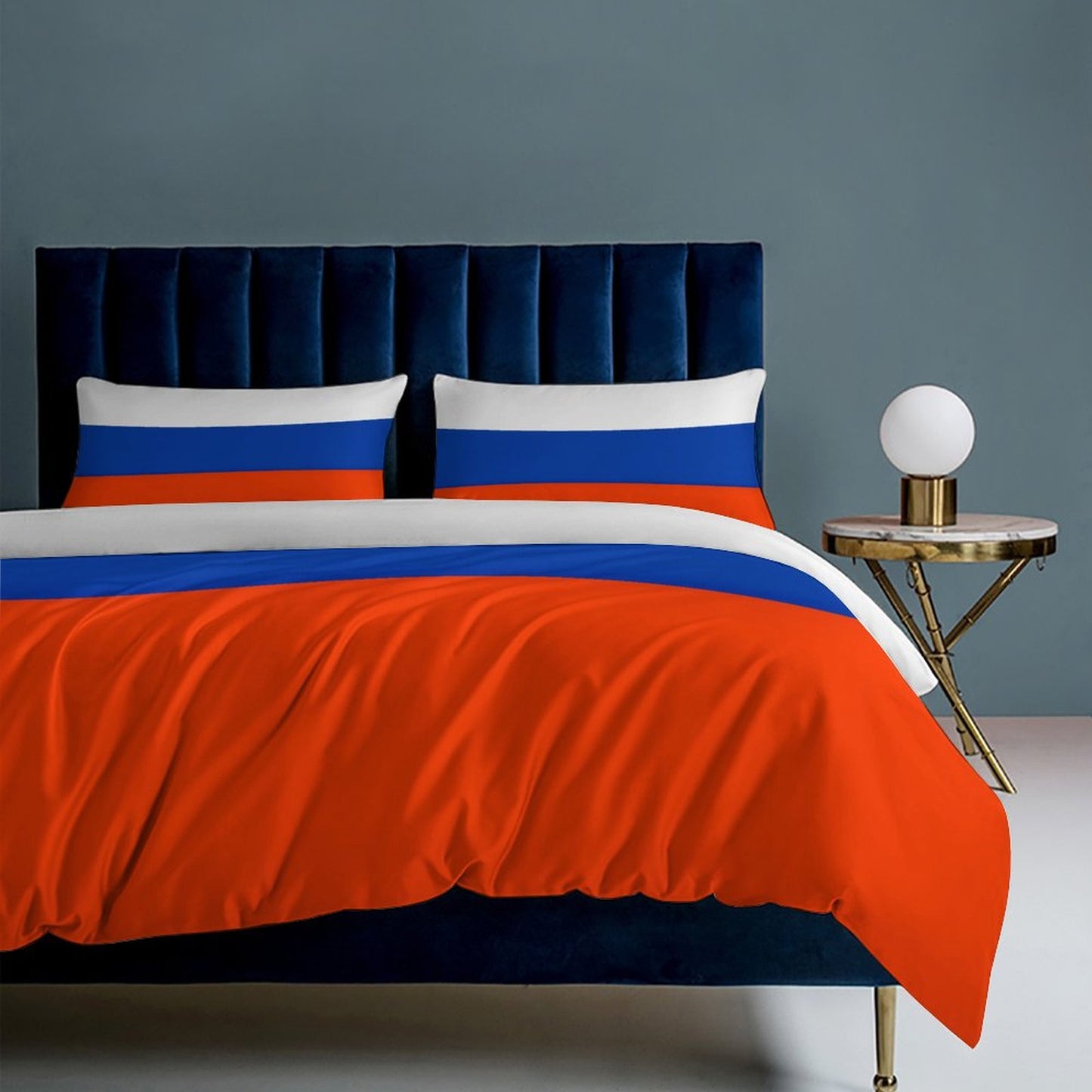 Russia Flag Inspired 3-Piece Bedding Set (1 Duvet Cover + 2 Pillow Shams) – 102"×90"