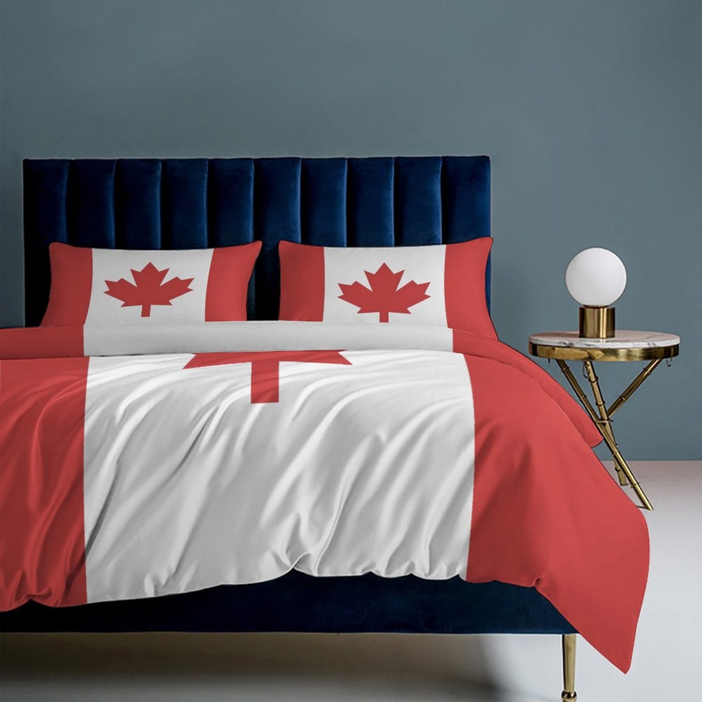 Canada Flag Inspired 3-Piece Bedding Set (1 Duvet Cover + 2 Pillow Shams) – 102"×90"