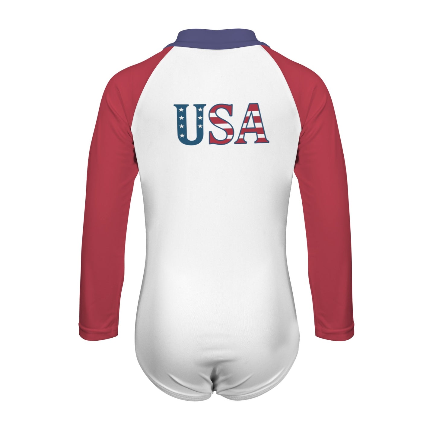 USA/American Flag Little Girls' Long Sleeve One-Piece Swimsuit