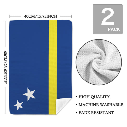 Curacao Flag Inspired Kitchen Towel 40X60cm (Pack of 2) | Printed In the USA