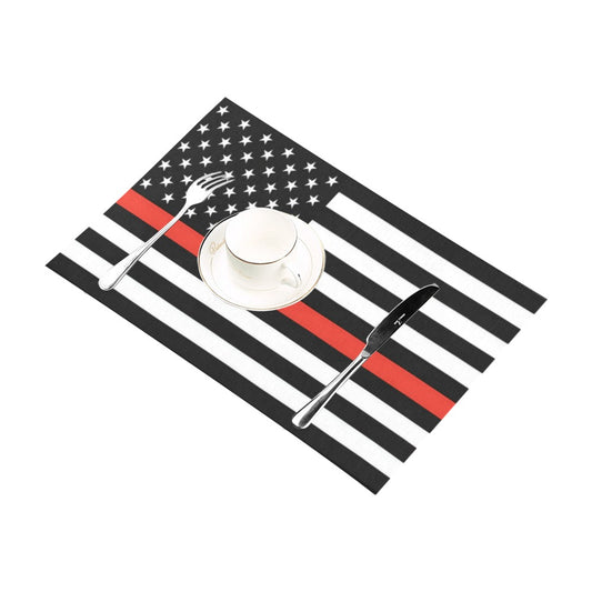 Thin Red Line Flag Placemats 12" x 18" (Set of 6)