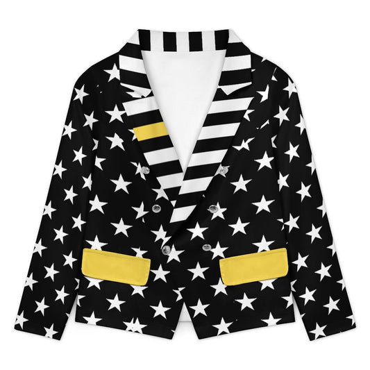 Thin Gold Line Flag Inspired Women’s Double Breasted Blazer