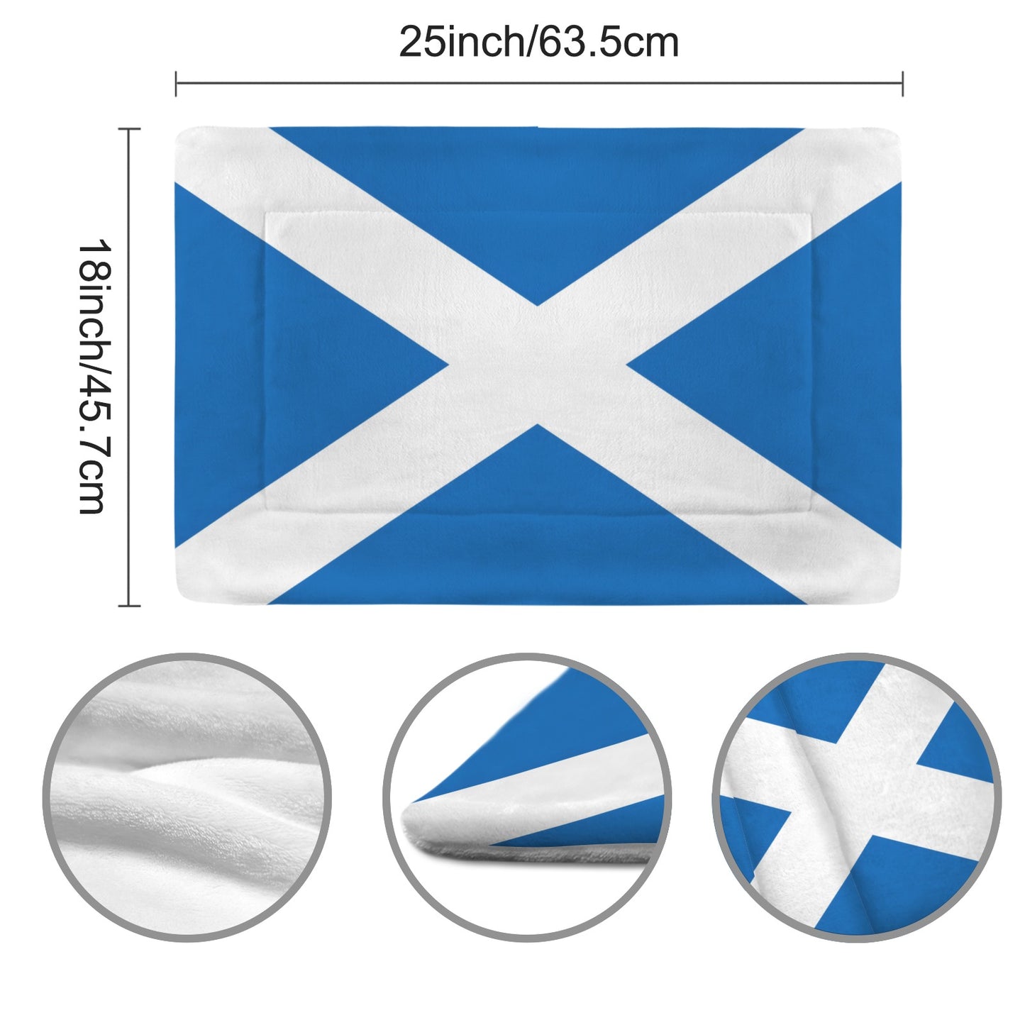 Scotland Flag Inspired Pet Mat 25x18inch (Made in the USA)