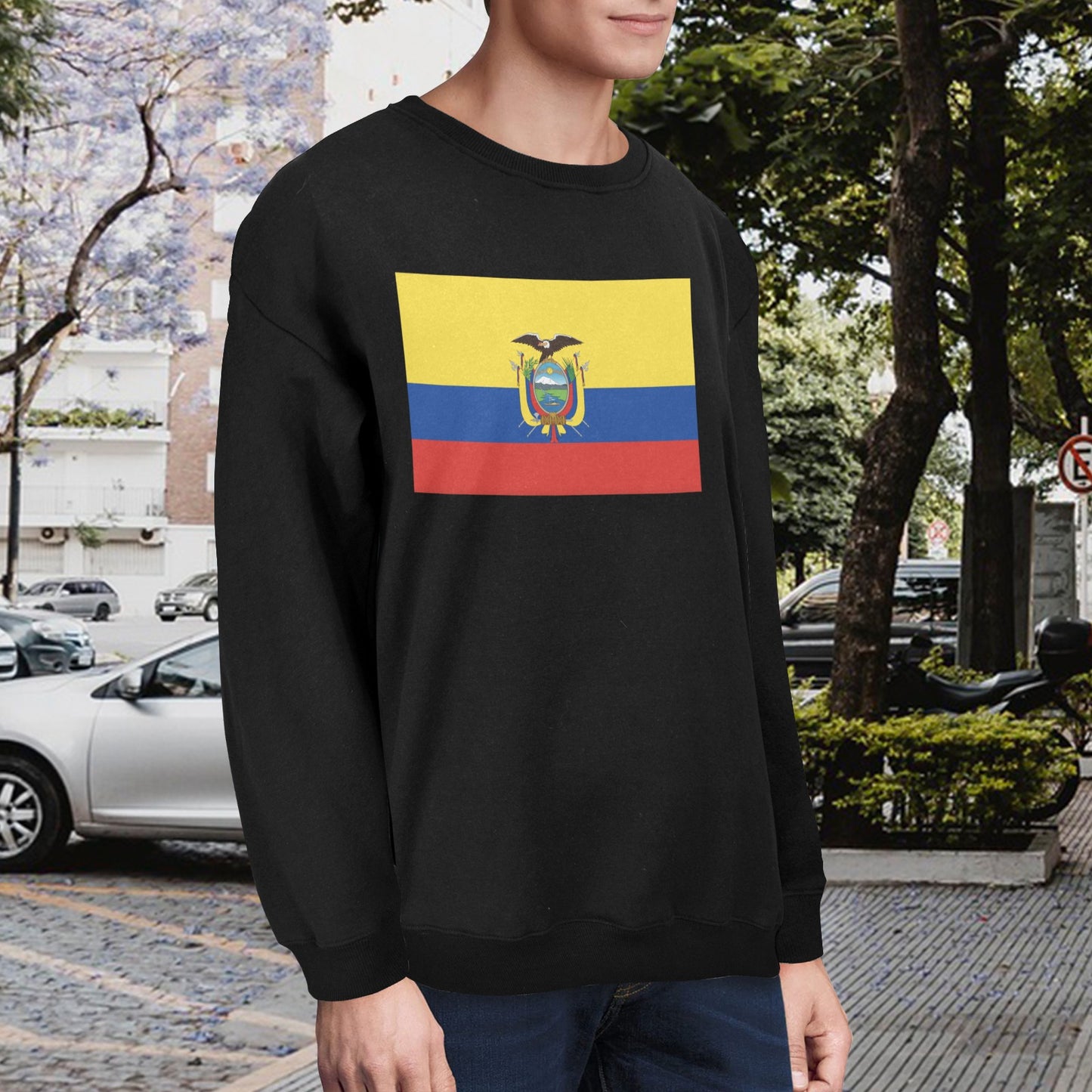 Ecuador Flag Unisex Fleece Sweatshirt (Made in the USA)