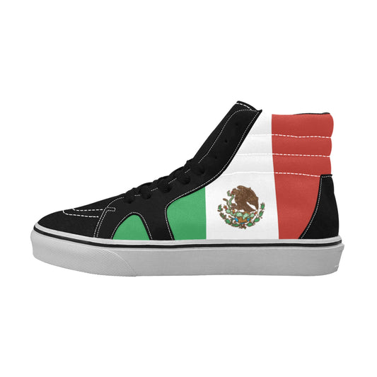 Mexico Flag Inspired Men's High Top Canvas Shoes