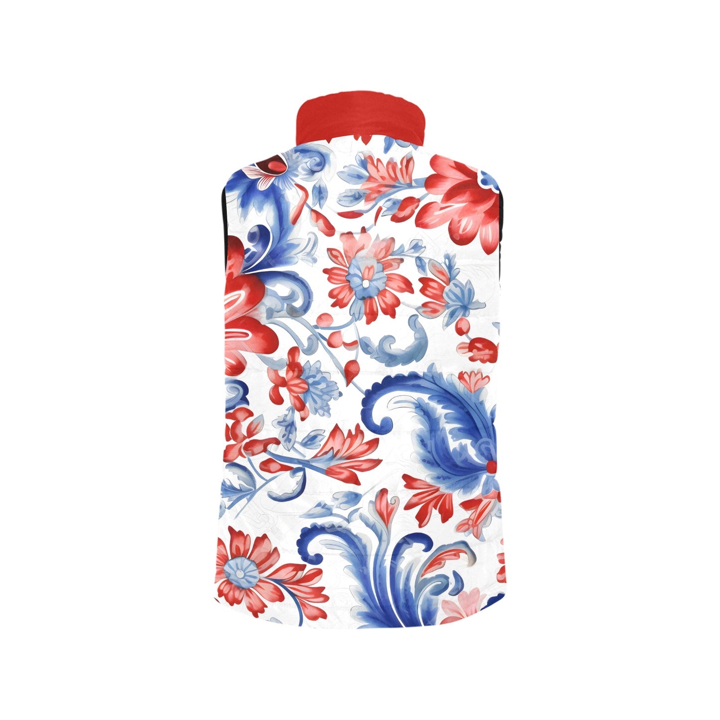 USA/American Flag Inspired Floral Pattern Women's Padded Vest