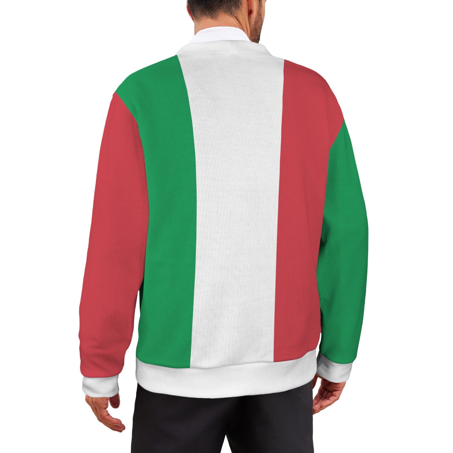 Italy Flag Inspired Men's Cardigan