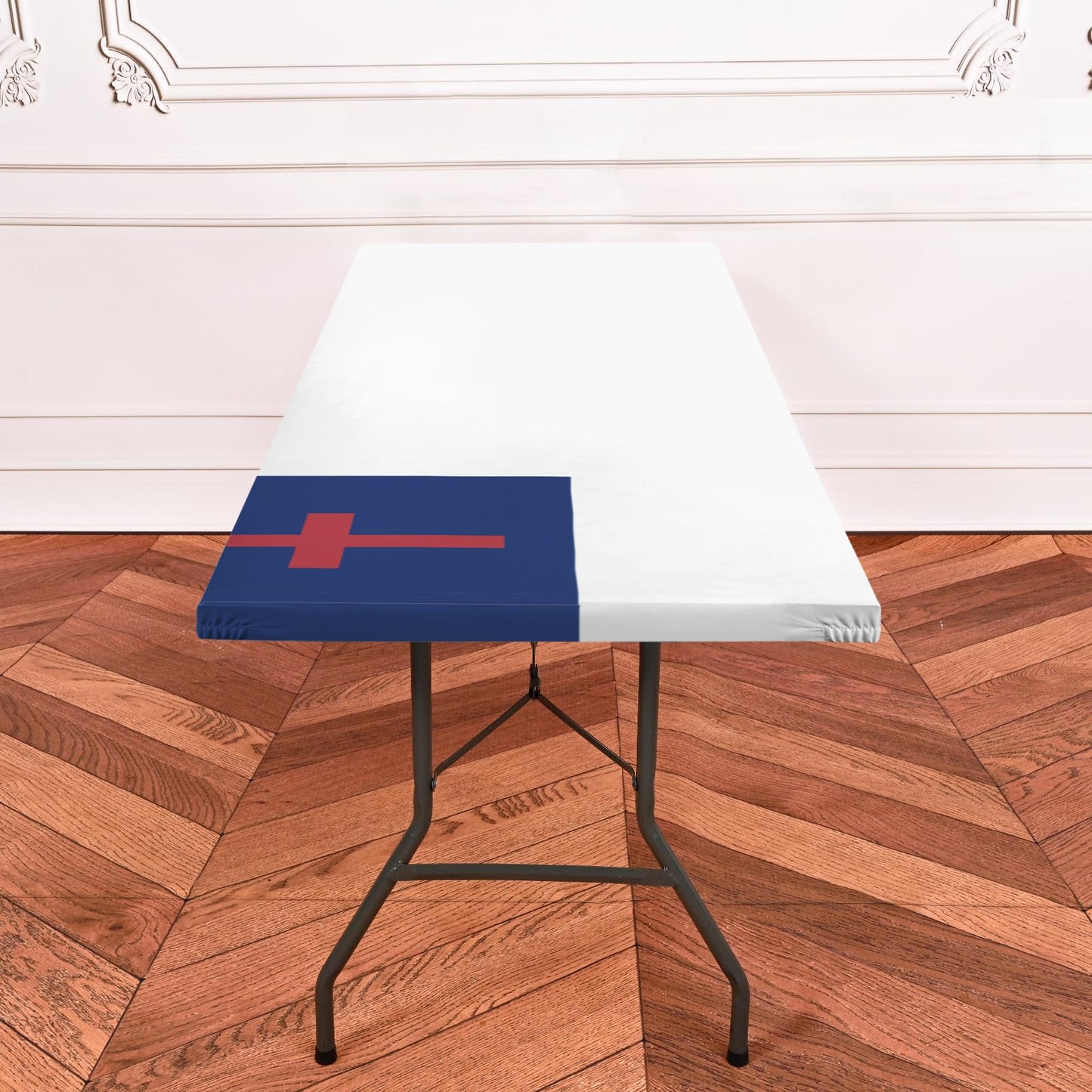 Christian Flag Inspired Custom Elastic Fitted Tablecloth 72x30 inch (Made in the USA)