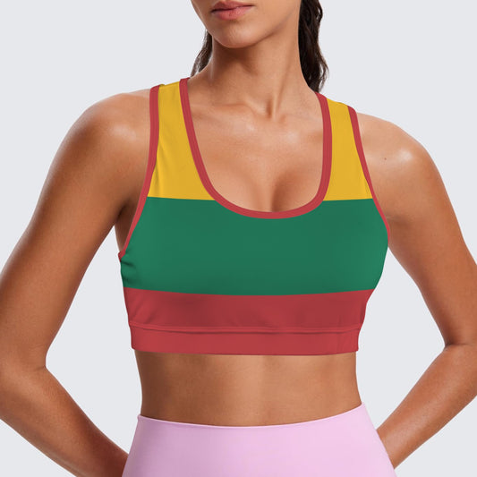 Lithuania Flag Racerback Sports Bra