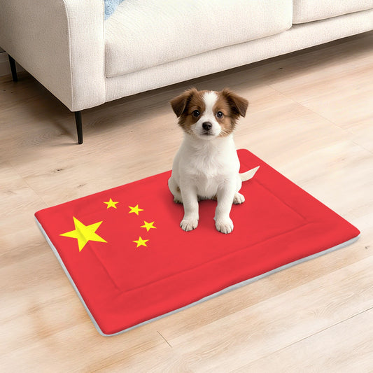 China Flag Inspired Pet Mat 25x18inch (Made in the USA)