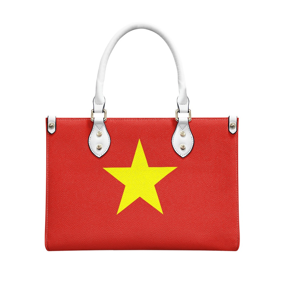 Vietnam Flag Star Style PU Leather Handbag – Bold and Versatile - Luv My Flag
