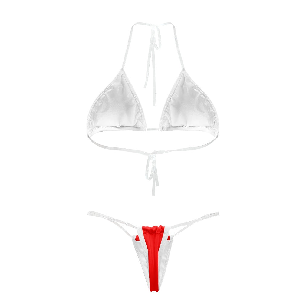Georgia Flag Inspired Transparent String Bikini
