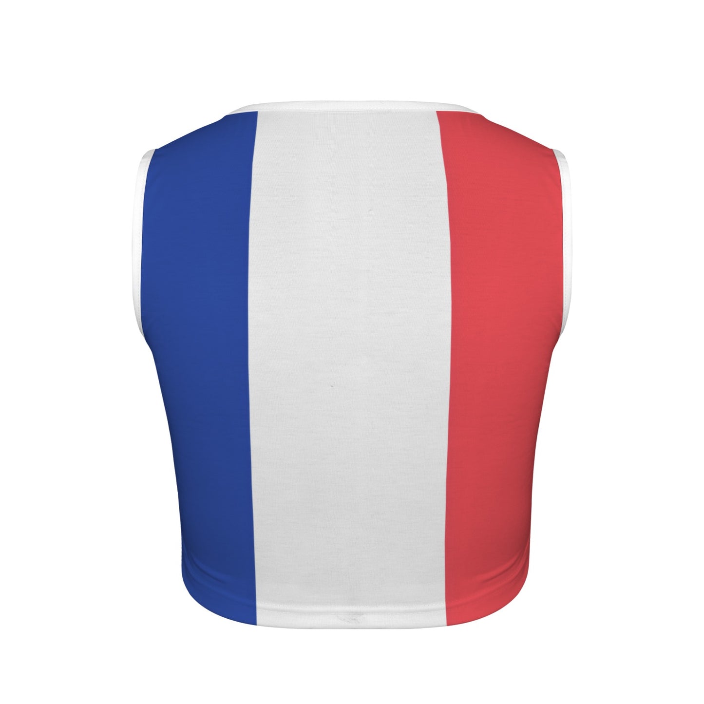 France Flag Inspired Square Neck Crop Tank Tops