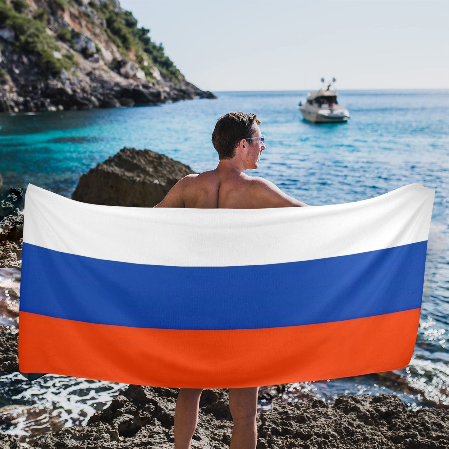 Russia Flag Inspired Beach Towel 31"x71" (Made in USA)