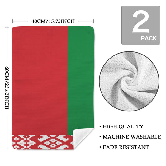 Belarus Flag Inspired Kitchen Towel 40X60cm (Pack of 2) | Printed In the USA