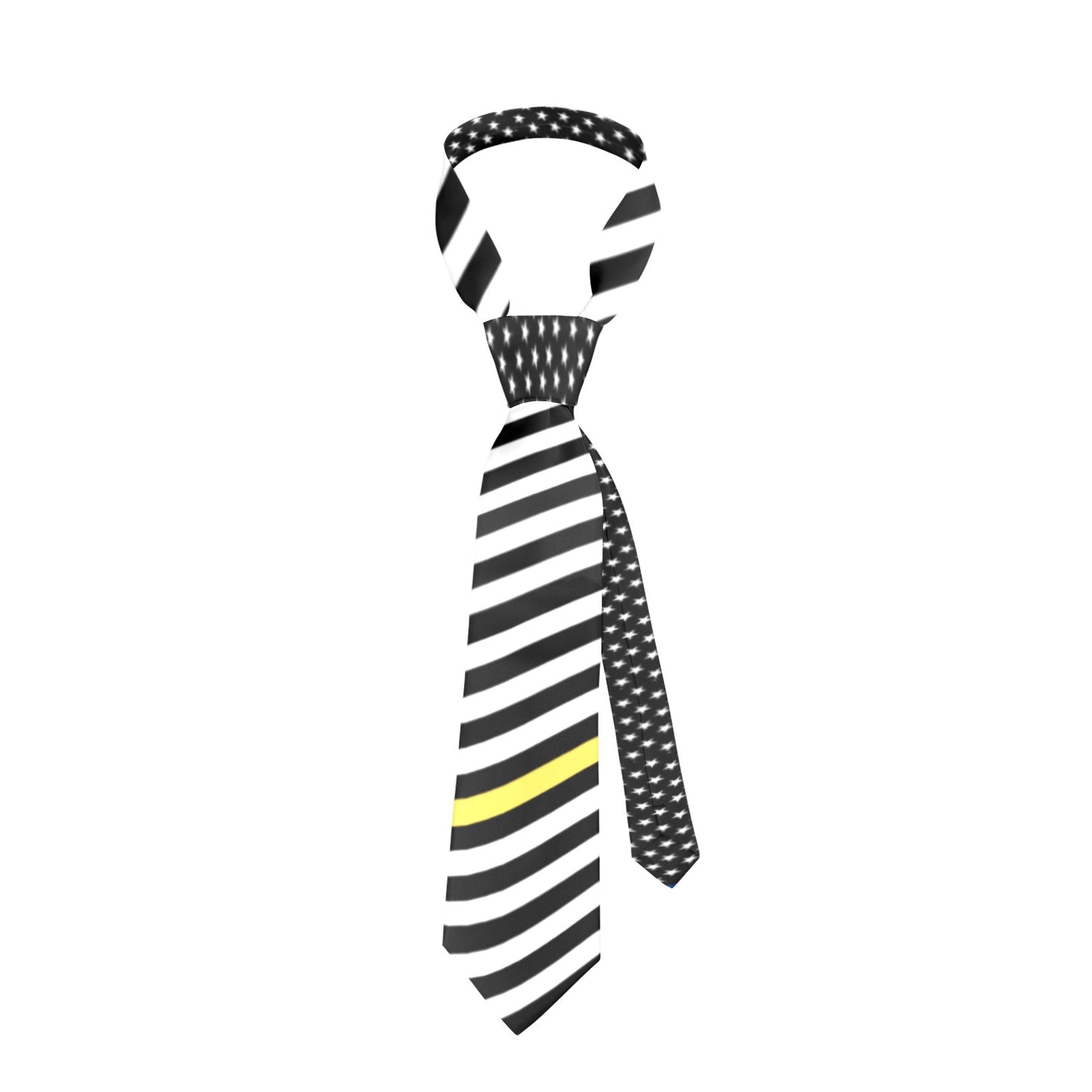 Thin Gold Line Flag Inspired Classic Necktie (Two Sides)