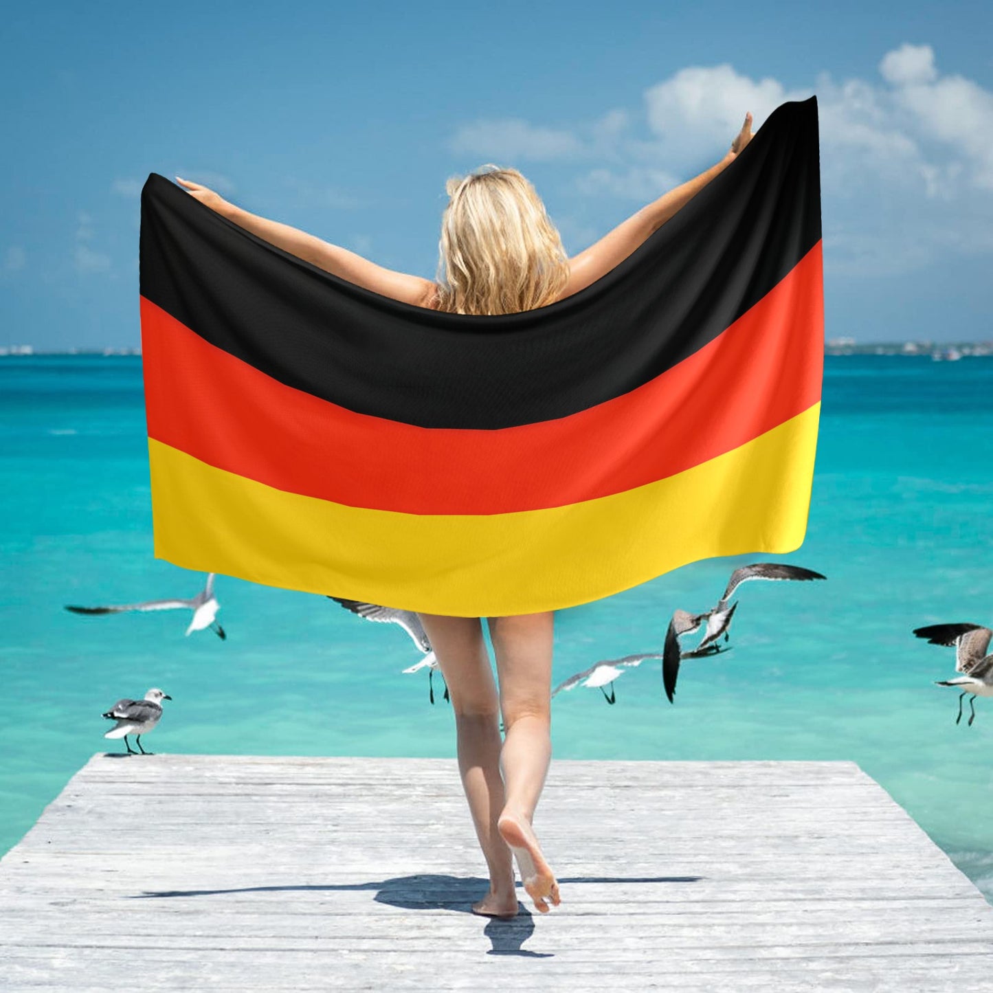 Germany Flag Beach Towel 31"x71" (Made in USA)