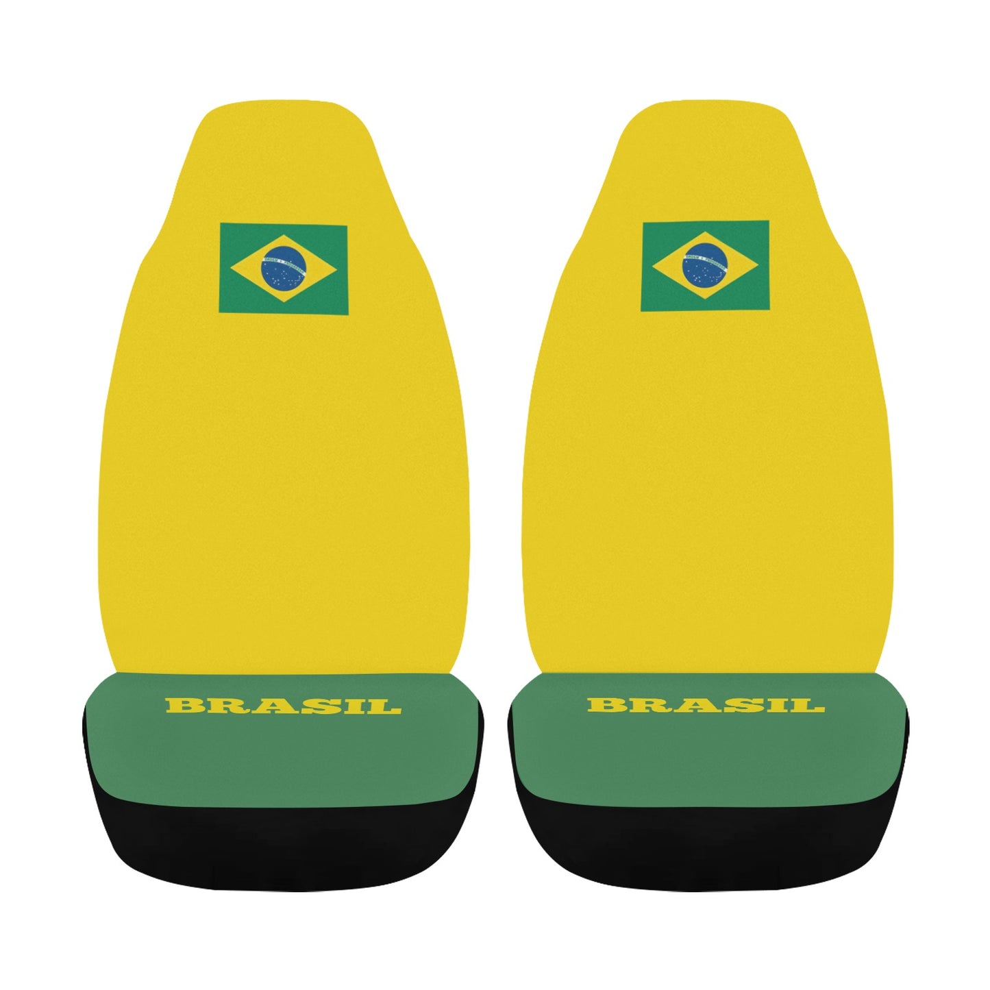 Brazil Flag Car Seat Cover Airbag Compatible(Set of 2)