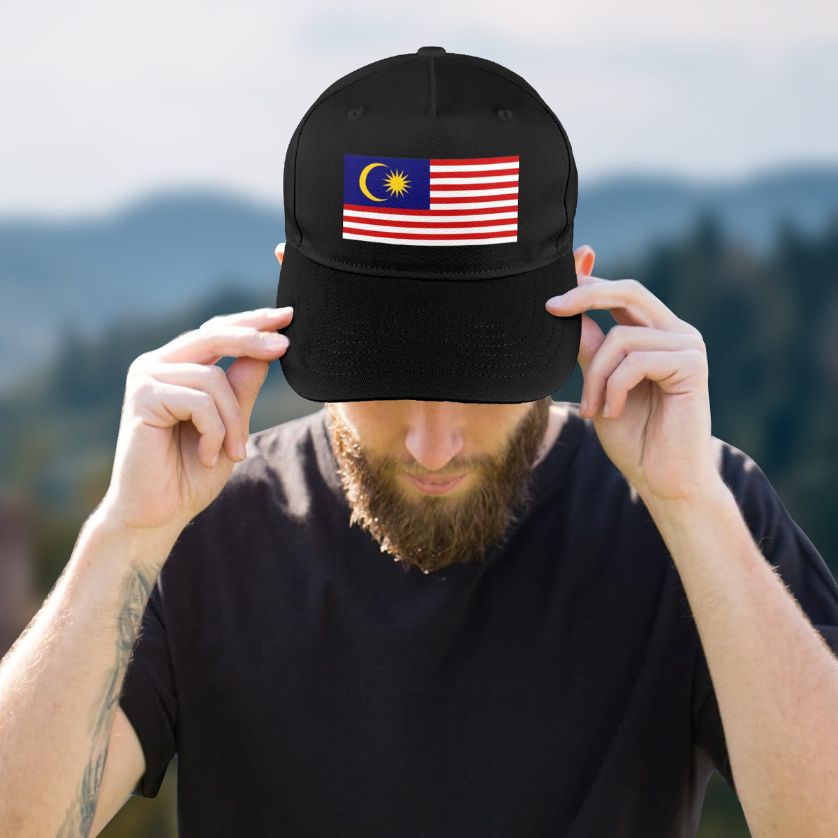 Malaysia Flag Inspired Baseball Cap | Printed in the USA