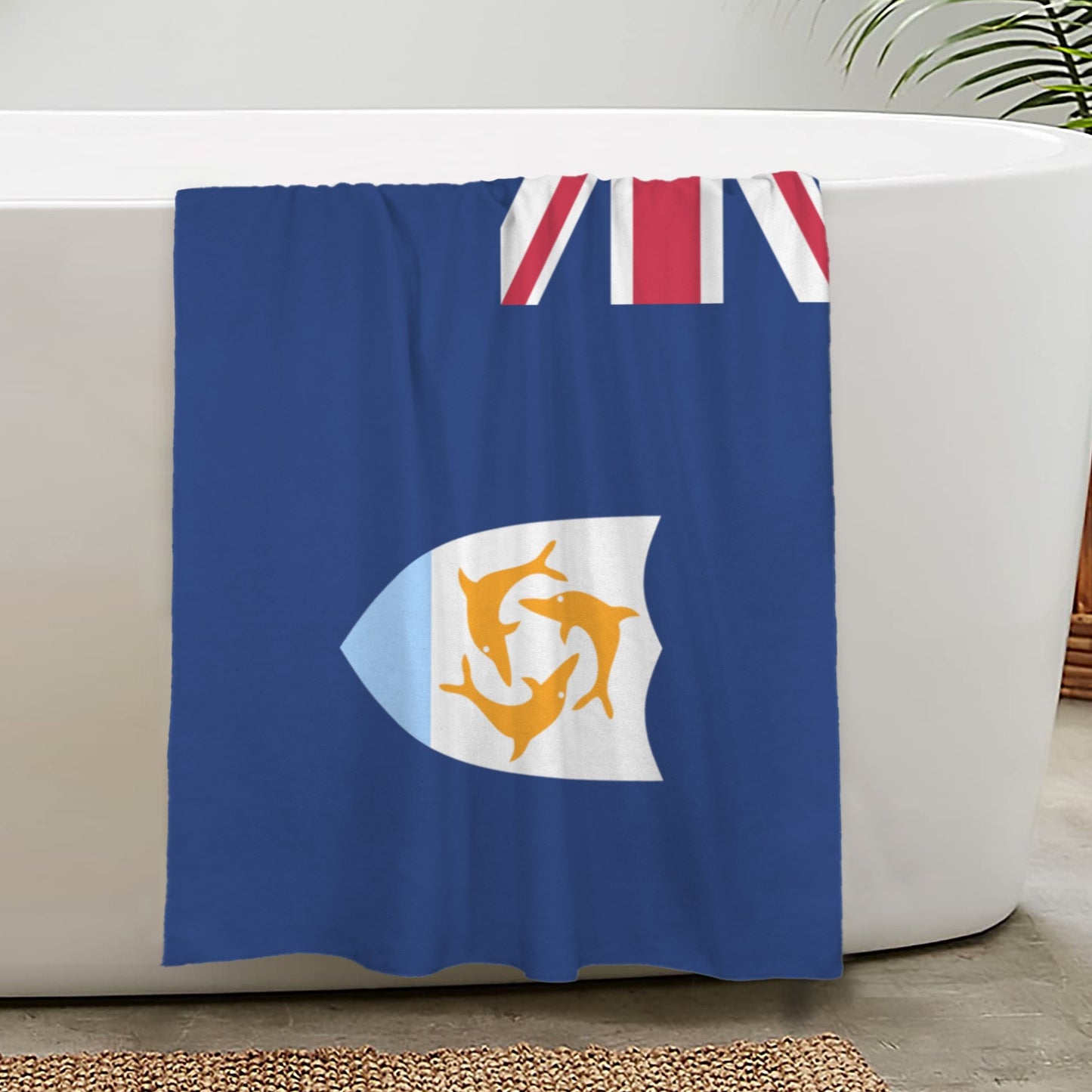 Anguilla Flag Inspired Custom Bath Towel 29"x58"(Made in USA)