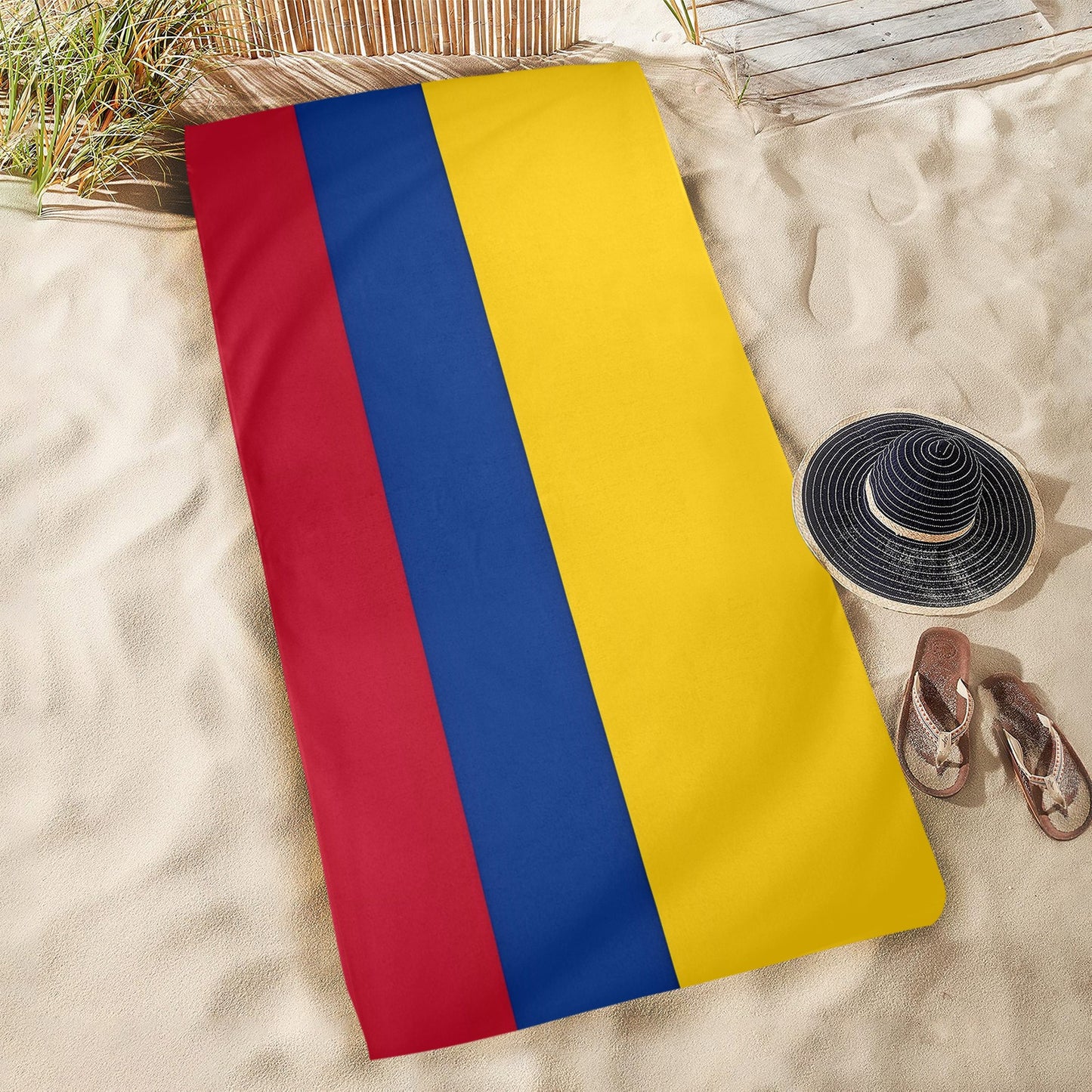 Colombia Flag Inspired Beach Towel 31"x71" (Made in USA)