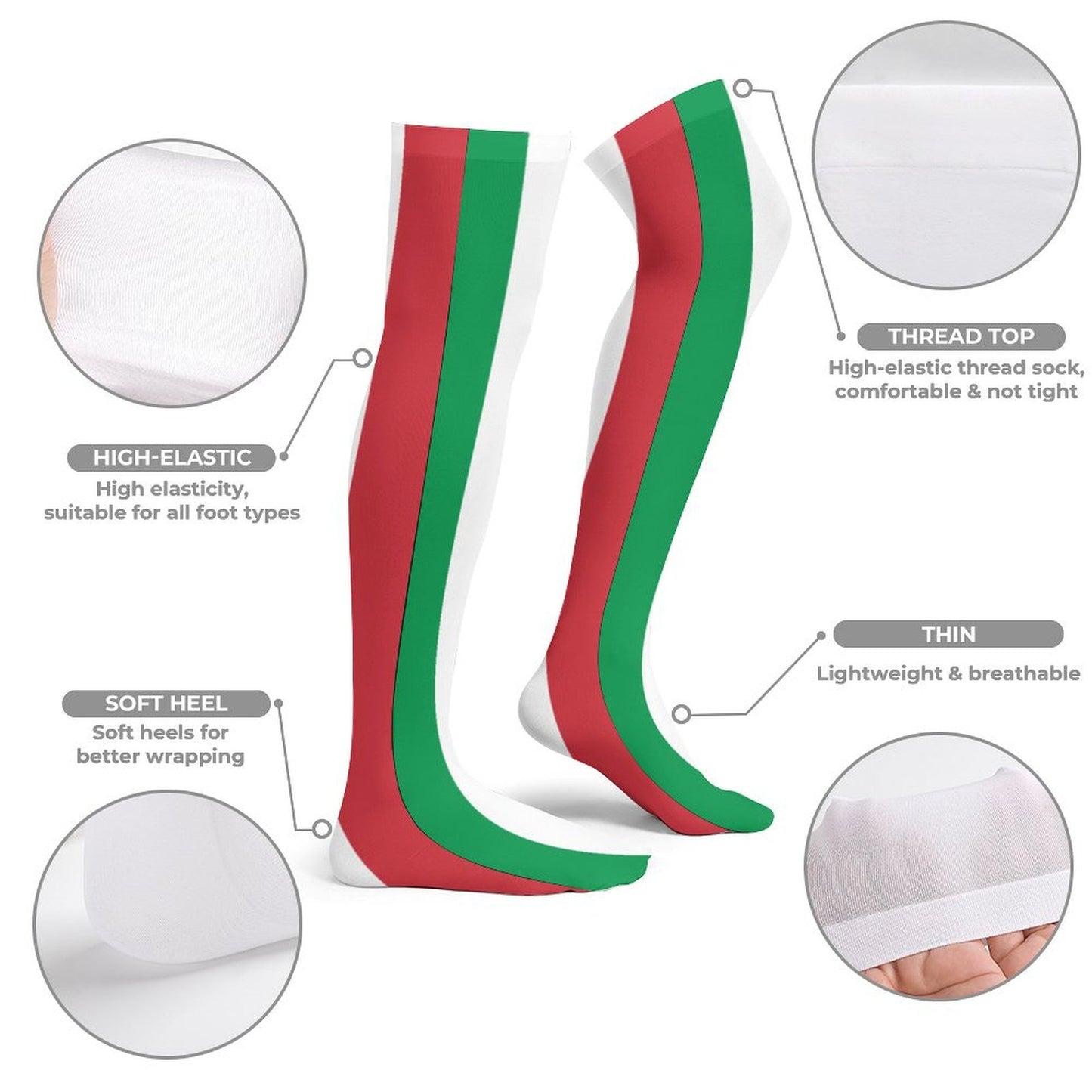 Italy Flag Trendy Stockings(Long)