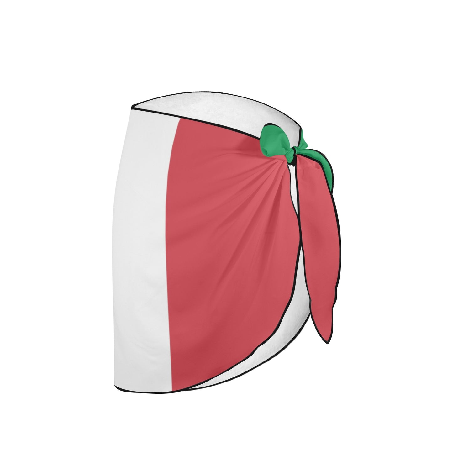 "Luv My Flag red, white, and green tie skirt."
