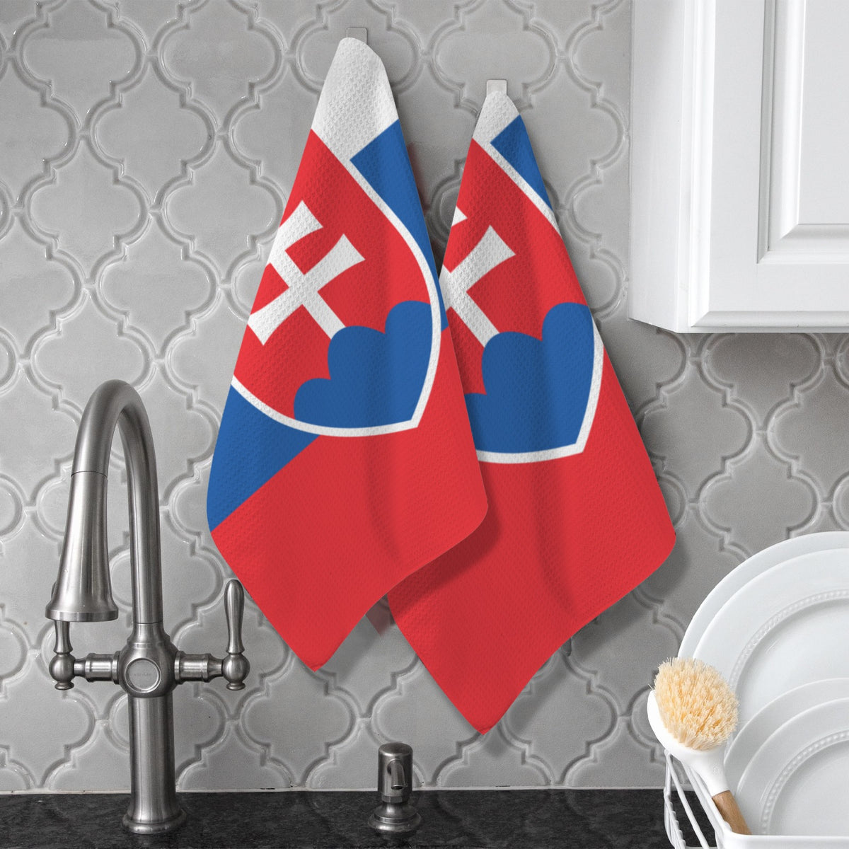 Slovakia Flag Inspired Kitchen Towel 40X60cm (Pack of 2) | Printed In the USA