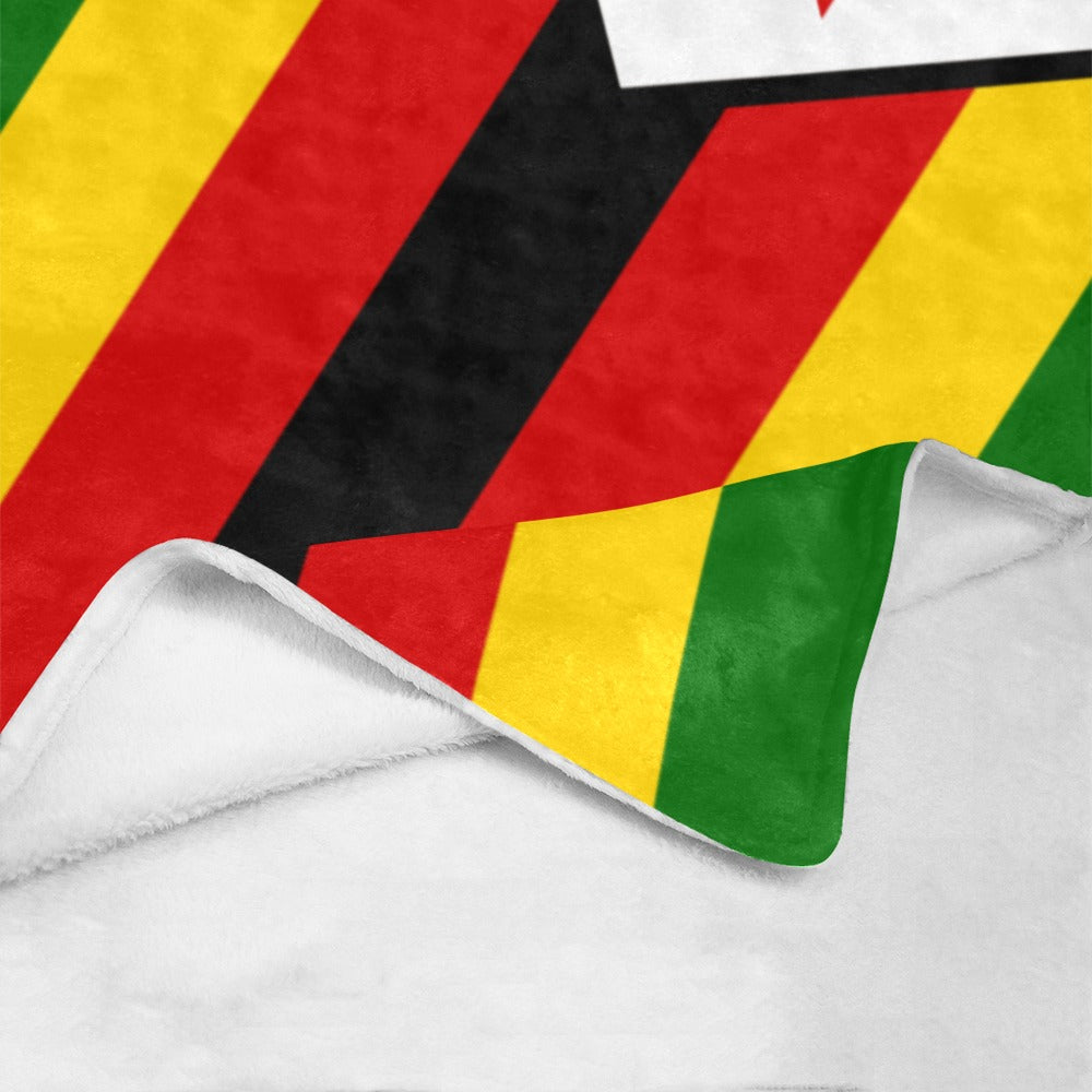 Luv My Flag blanket featuring colorful Zimbabwe flag design.