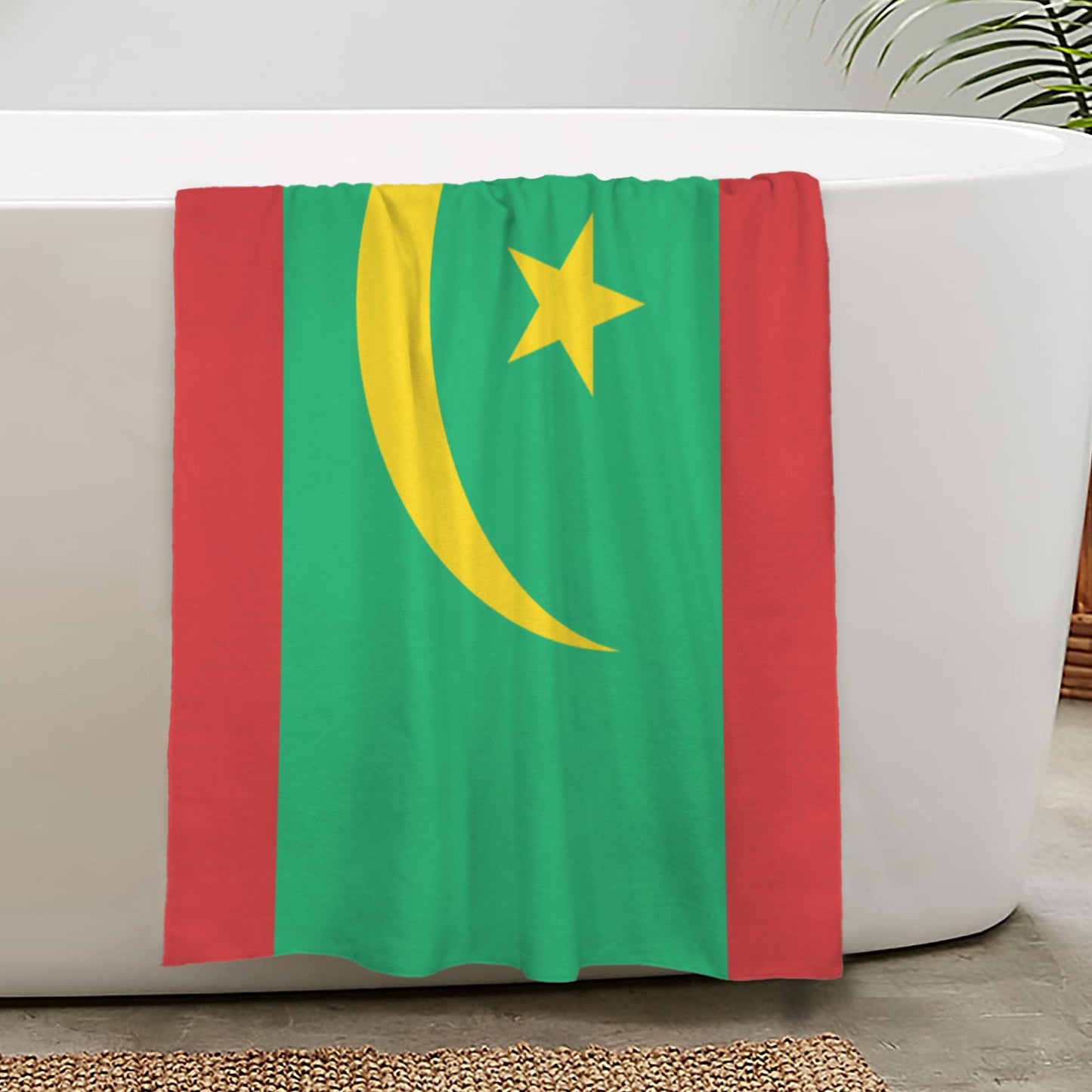 Mauritania Flag Inspired Custom Bath Towel 29"x58"(Made in USA)