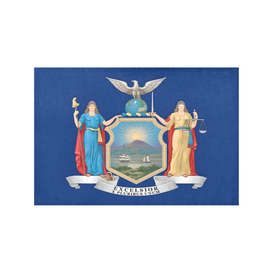 Luv My Flag illustration of New York State coat of arms.